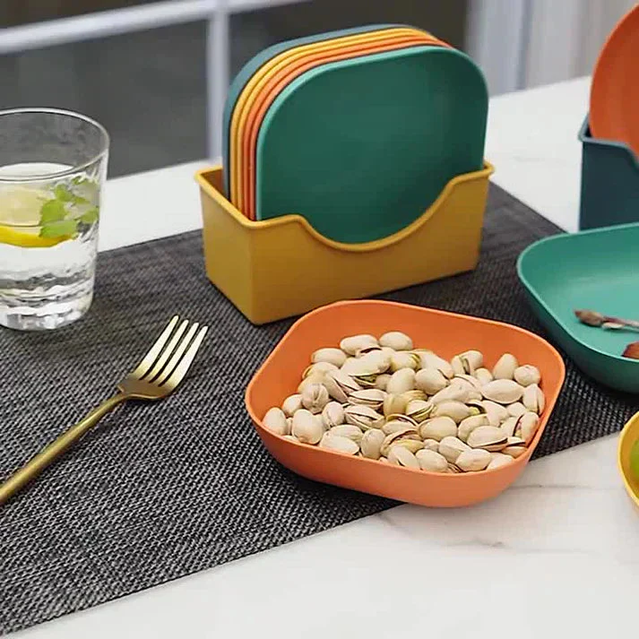 10Pcs Modern Simple Dinner Plates with Stand - Image 15