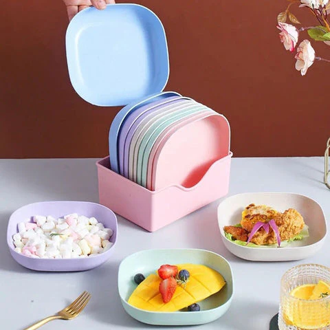 10Pcs Modern Simple Dinner Plates with Stand - Image 3