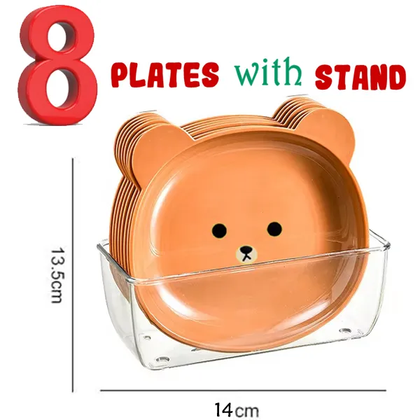 10Pcs Modern Simple Dinner Plates with Stand - Image 9