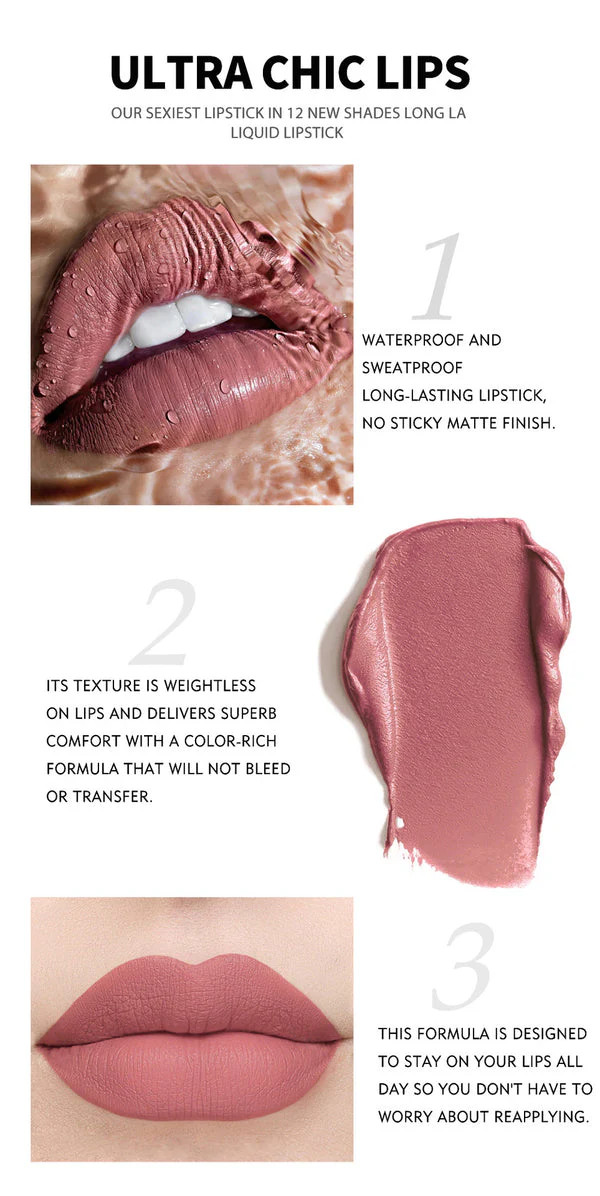 12-Piece Mocallure Matte Liquid Lipstick & High Shine Lip Gloss Set – Long lasting & Waterproof - Image 6