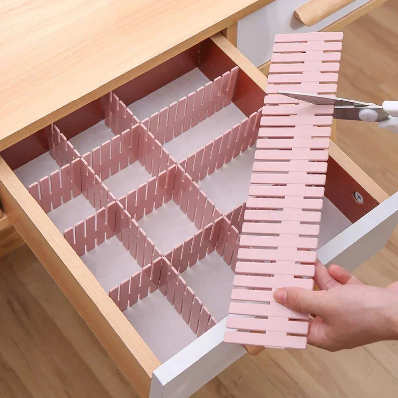 12pcs DIY Plastic Grid Drawer Dividers Organizer - Image 13