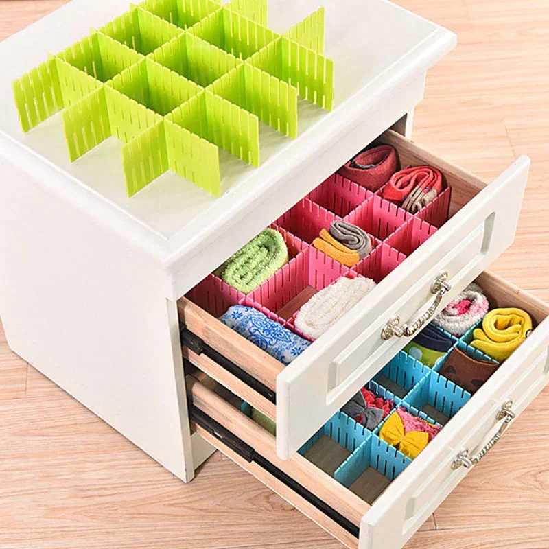 12pcs DIY Plastic Grid Drawer Dividers Organizer - Image 5