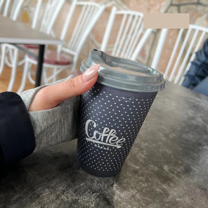 1PC Random Printed Plastic Coffee Cup 500ML - Image 9