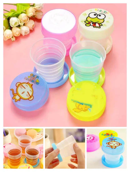 1Pcs Portable Cartoon Printed Plastic Foldable Magic Cup Glass for kids - Image 4