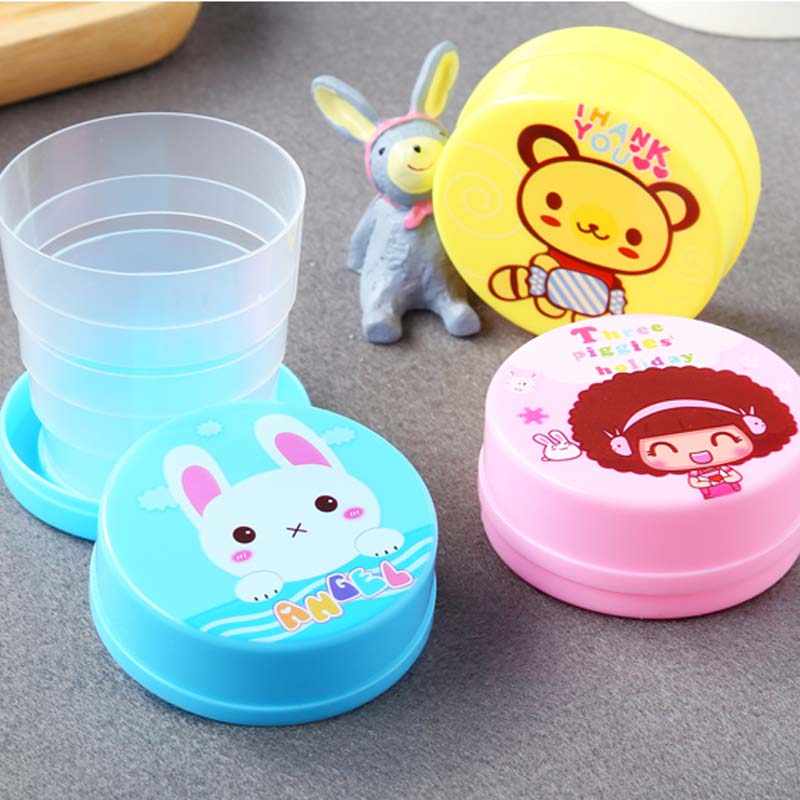 1Pcs Portable Cartoon Printed Plastic Foldable Magic Cup Glass for kids - Image 5