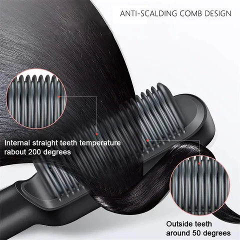 2-IN-1 HAIR STRAIGHTENER PROFESSIONAL STYLING BRUSH - Image 17