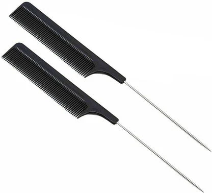 2PC Fine Teeth Tail Comb in Black - Image 3