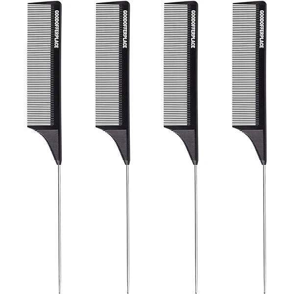 2PC Fine Teeth Tail Comb in Black - Image 6