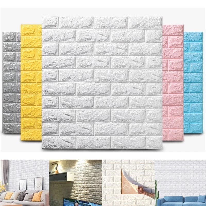 3D Foam Brick Wallpaper Stickers - Image 3