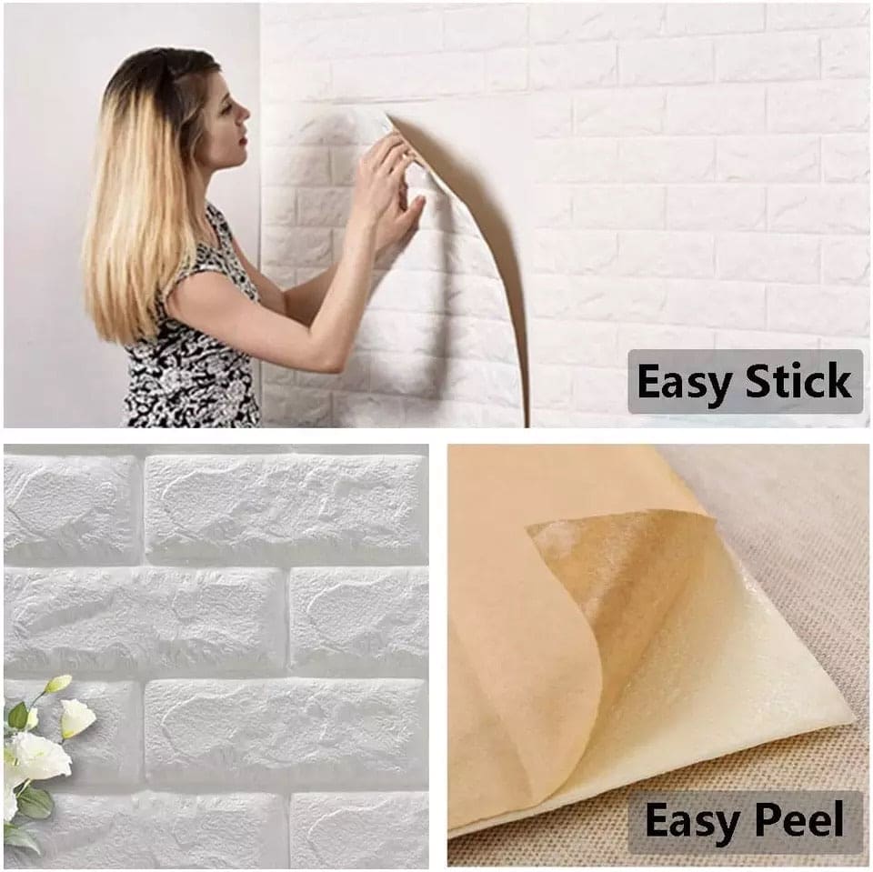 3D Foam Brick Wallpaper Stickers For Walls - Image 4