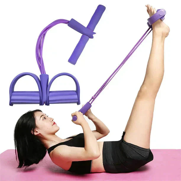 4 Tube Elastic Pedal Multi Function Puller Rope For Fitness Exercises - Image 5