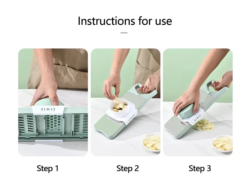 5 In 1 Stainless Steel Multifunctional Vegetable Slicer Cutter - Image 7