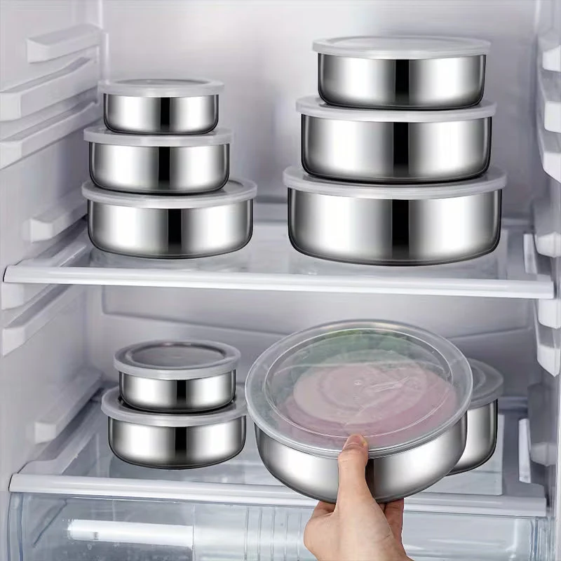 5pcs Stainless Food Storage Containers with Flip-Top Lids - Image 3