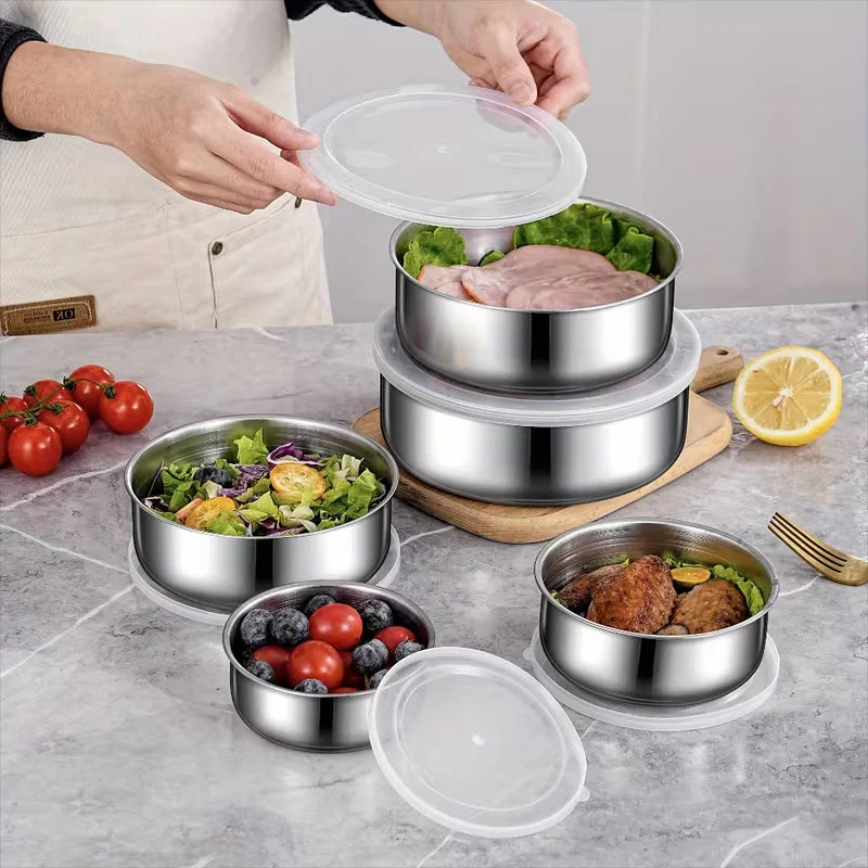 5pcs Stainless Food Storage Containers with Flip-Top Lids - Image 5