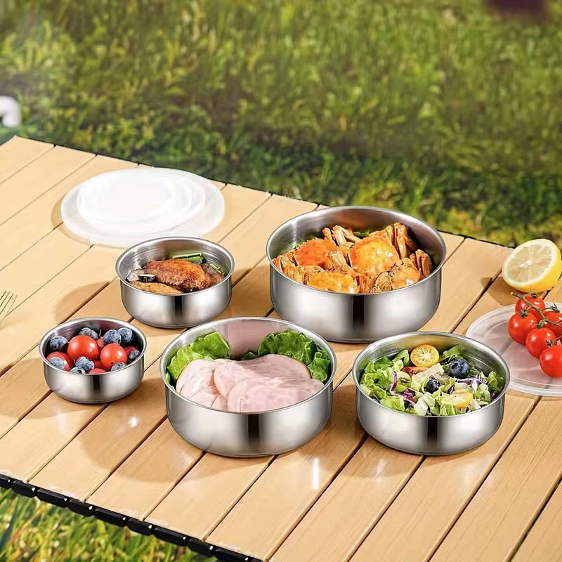 5pcs Stainless Food Storage Containers with Flip-Top Lids - Image 6