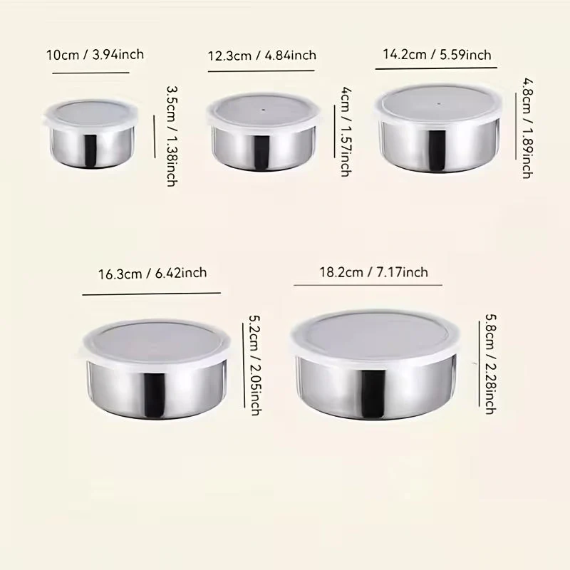 5pcs Stainless Food Storage Containers with Flip-Top Lids - Image 7