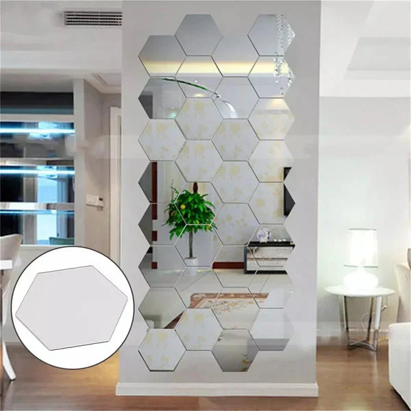 6x Acrylic Hexagon wall Decor Mirror - Image 3