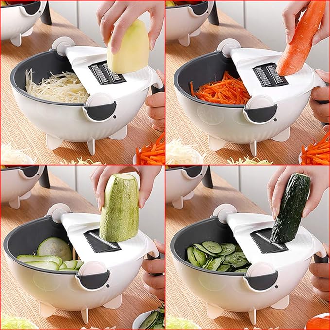 9 In 1 Vegetable Cutter With Drain Basket - Image 4