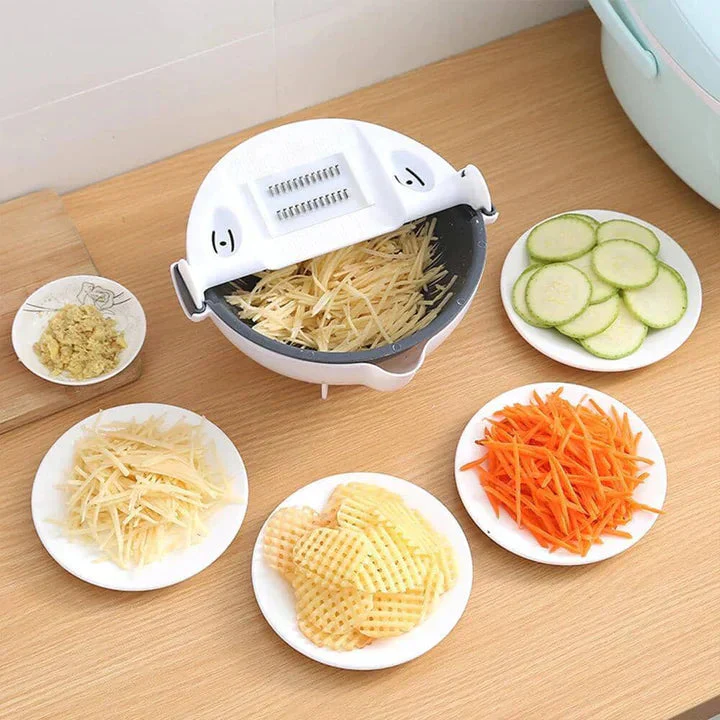 9 In 1 Vegetable Cutter With Drain Basket - Image 8
