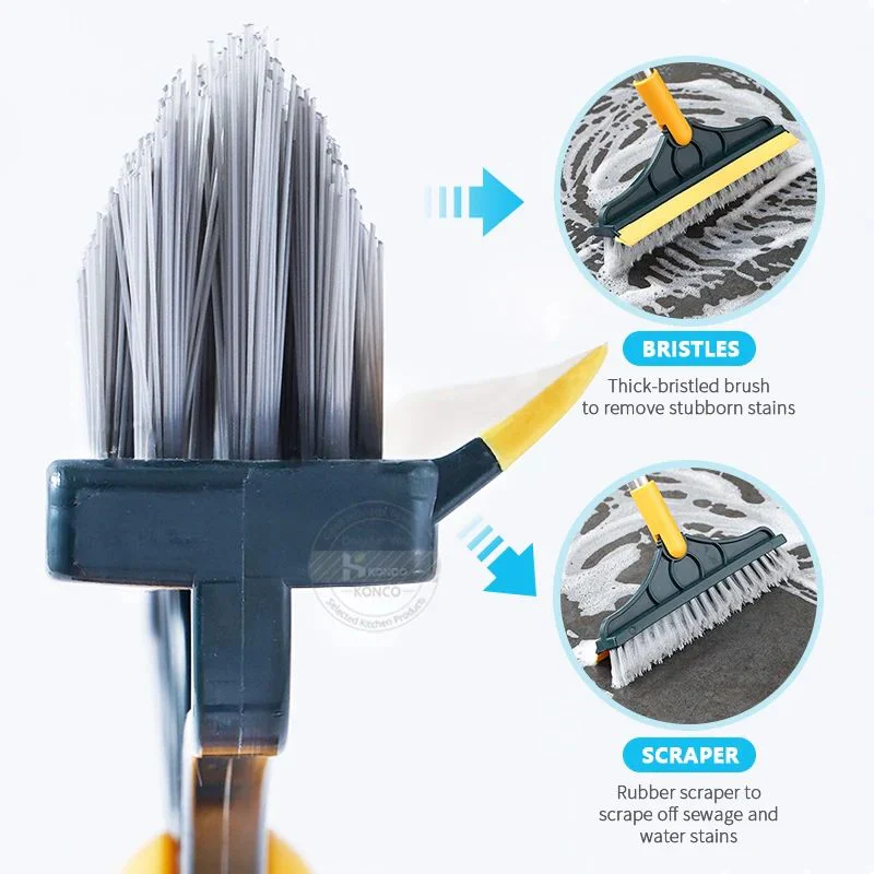 Floor Scrub Brush 2 In 1 Removable Wiper Magic Broom Brush - Image 5
