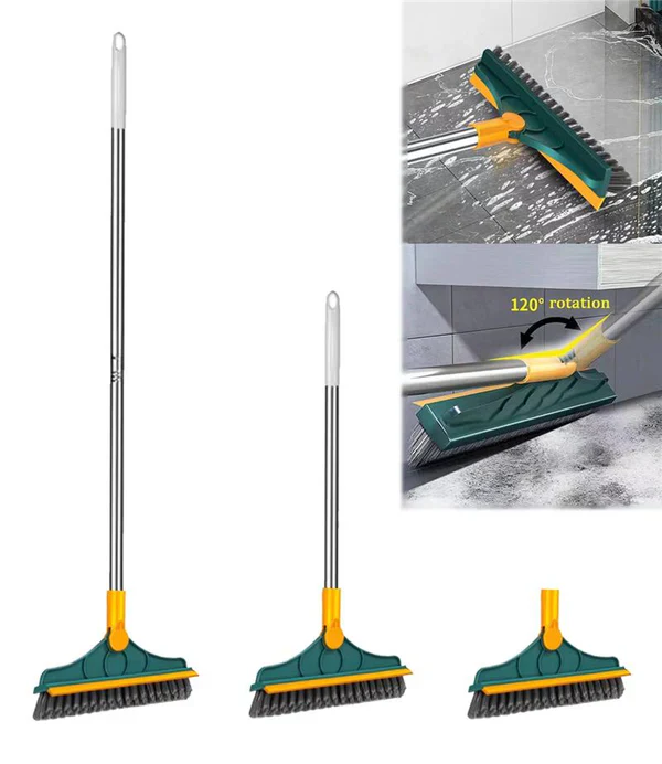 Floor Scrub Brush 2 In 1 Removable Wiper Magic Broom Brush - Image 6