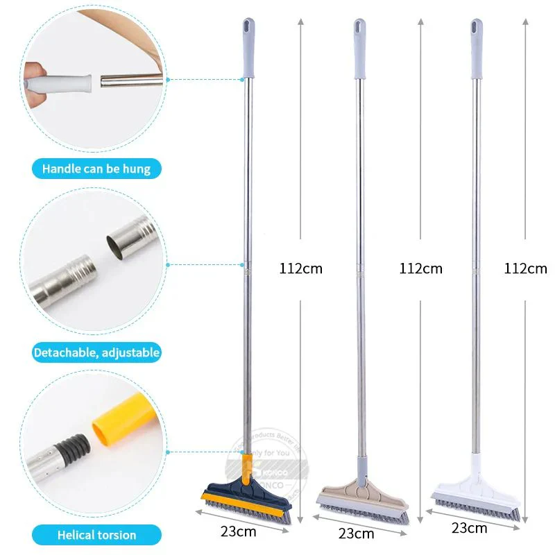 Floor Scrub Brush 2 In 1 Removable Wiper Magic Broom Brush - Image 8