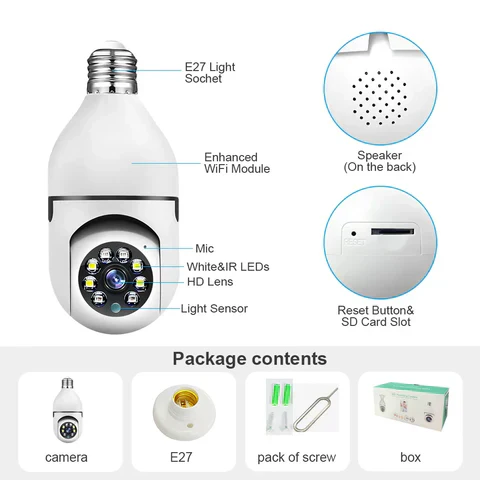 HD Light Bulb Security Camera With Motion Sensors - Image 13