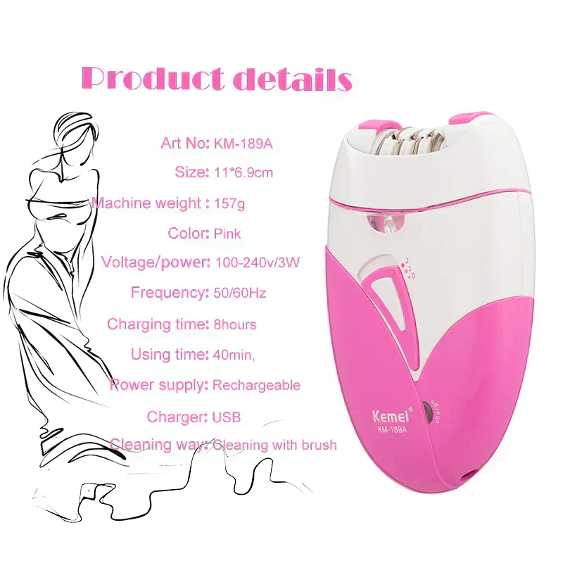 Kemei Women hair removal Epilator - Image 13