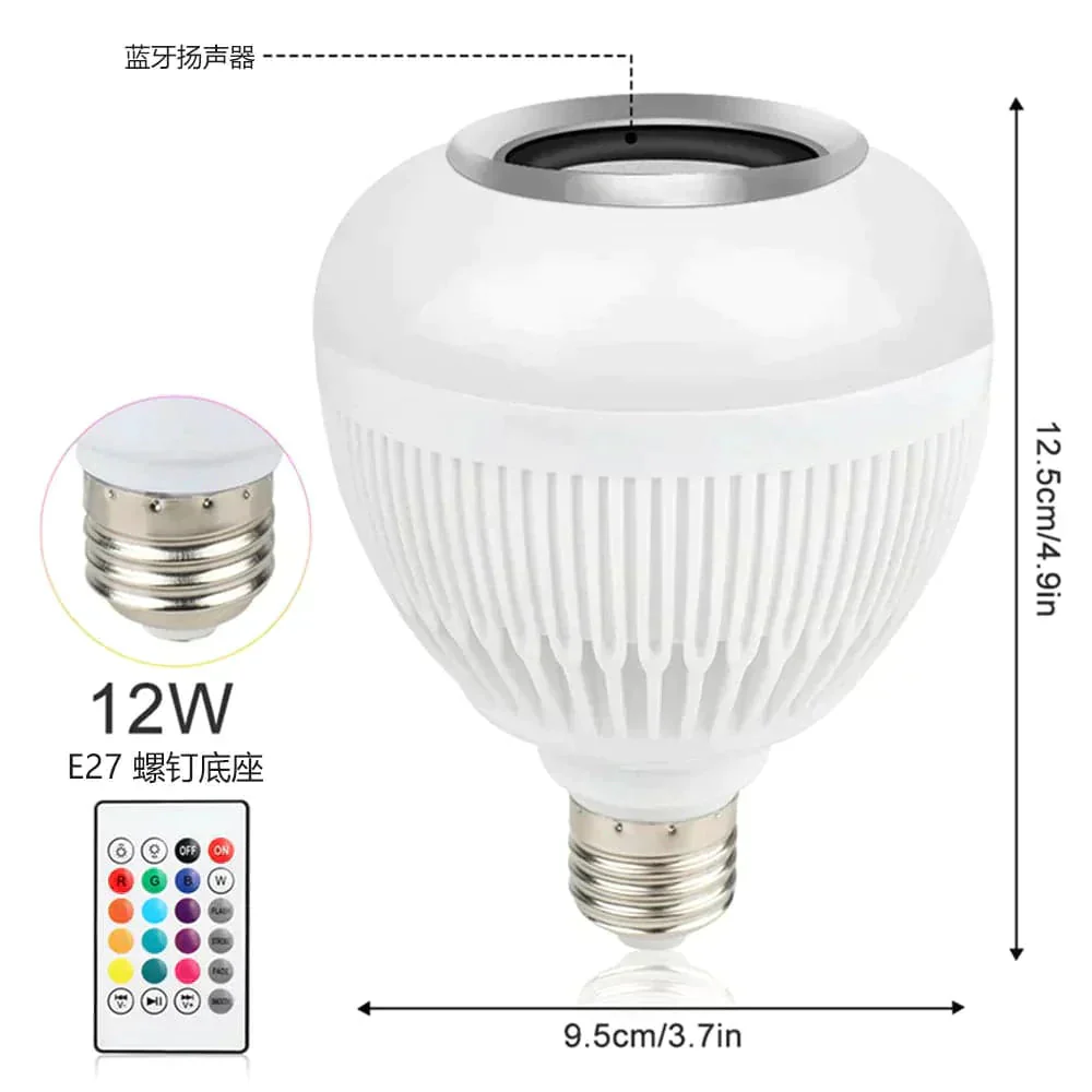 LED 12 Colours Mobile Bluetooth Music Speaker Bulb - Image 10