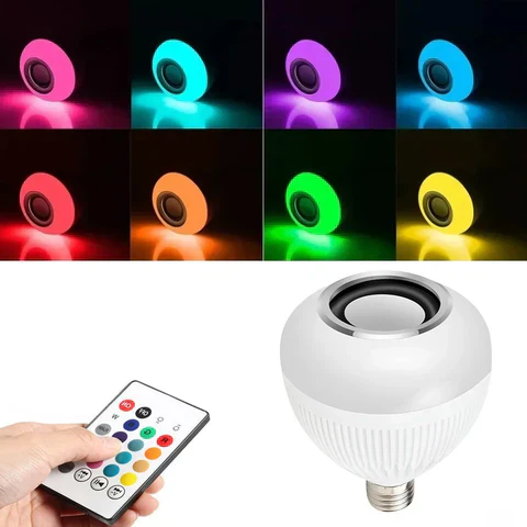 LED 12 Colours Mobile Bluetooth Music Speaker Bulb - Image 14