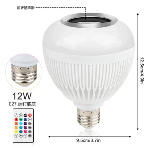 LED 12 Colours Mobile Bluetooth Music Speaker Bulb - Image 20