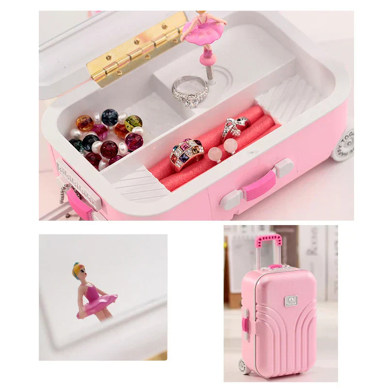 Mini Suitcase Shape Musical Jewellery Storage Box - Image 13