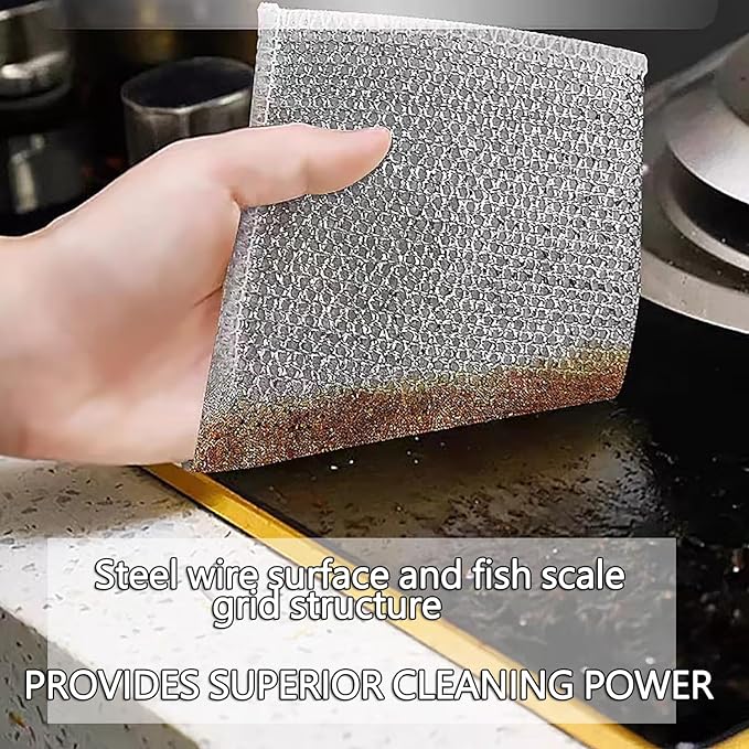 MULTIPURPOSE WIRE DISHWASHING RAGS FOR WET AND DRY - PACK OF 5 - Image 10