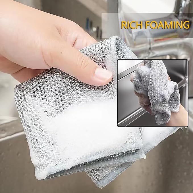 MULTIPURPOSE WIRE DISHWASHING RAGS FOR WET AND DRY - PACK OF 5 - Image 12
