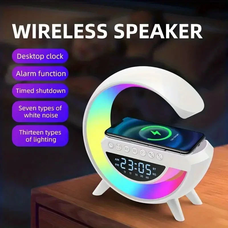 NEW INTELLIGENT LED TABLE LAMP, 4 IN 1 WIRELESS CHARGER, SPEAKER, CLOCK, LIGHT LAMP - Image 13