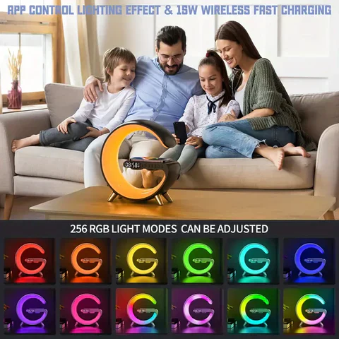 NEW INTELLIGENT LED TABLE LAMP, 4 IN 1 WIRELESS CHARGER, SPEAKER, CLOCK, LIGHT LAMP - Image 16