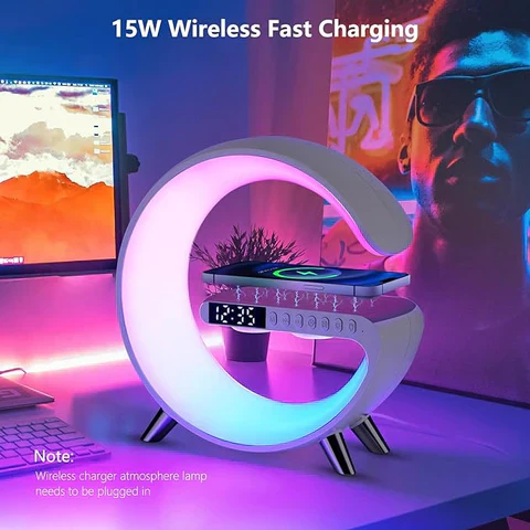 NEW INTELLIGENT LED TABLE LAMP, 4 IN 1 WIRELESS CHARGER, SPEAKER, CLOCK, LIGHT LAMP - Image 17