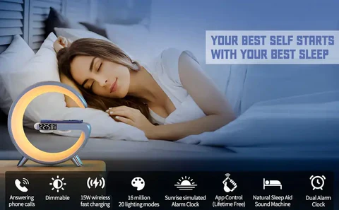 NEW INTELLIGENT LED TABLE LAMP, 4 IN 1 WIRELESS CHARGER, SPEAKER, CLOCK, LIGHT LAMP - Image 20