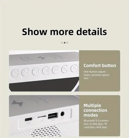 NEW INTELLIGENT LED TABLE LAMP, 4 IN 1 WIRELESS CHARGER, SPEAKER, CLOCK, LIGHT LAMP - Image 23
