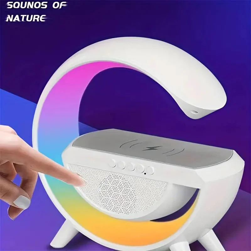 NEW INTELLIGENT LED TABLE LAMP, 4 IN 1 WIRELESS CHARGER, SPEAKER, CLOCK, LIGHT LAMP - Image 4