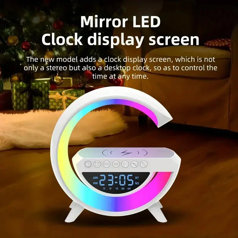 NEW INTELLIGENT LED TABLE LAMP, 4 IN 1 WIRELESS CHARGER, SPEAKER, CLOCK, LIGHT LAMP - Image 9