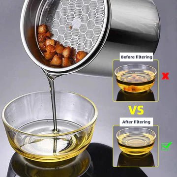 Oil Filter Pot With Strainer Frying Oil Filter Container - 1.4L - Image 6