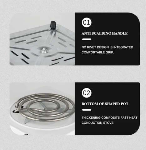 ORIGINAL ELECTRIC STOVE FOR COOKING - HOT PLATE HEAT UP IN JUST 2 MINS - 1000W AUTOMATIC - Image 15