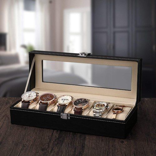 Premium 6 Slot PU Leather Watch Storage Case - Image 9