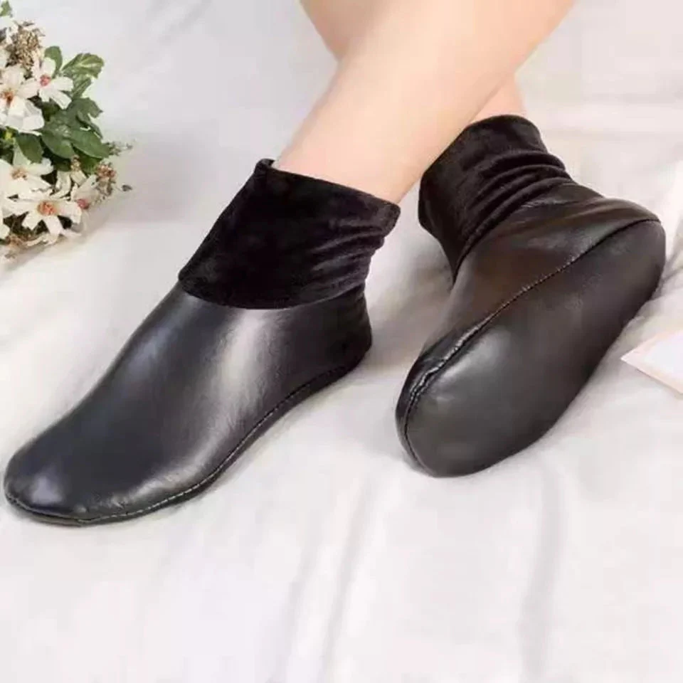 Winter Warm PU Leather Non-Slip Socks  For Men Women - Image 7